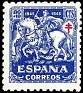 Spain 1945 Pro Tuberculosos 80 + 10 CTS Azul Edifil 996